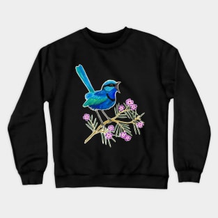 Blue Wren and Geraldton Wax Crewneck Sweatshirt